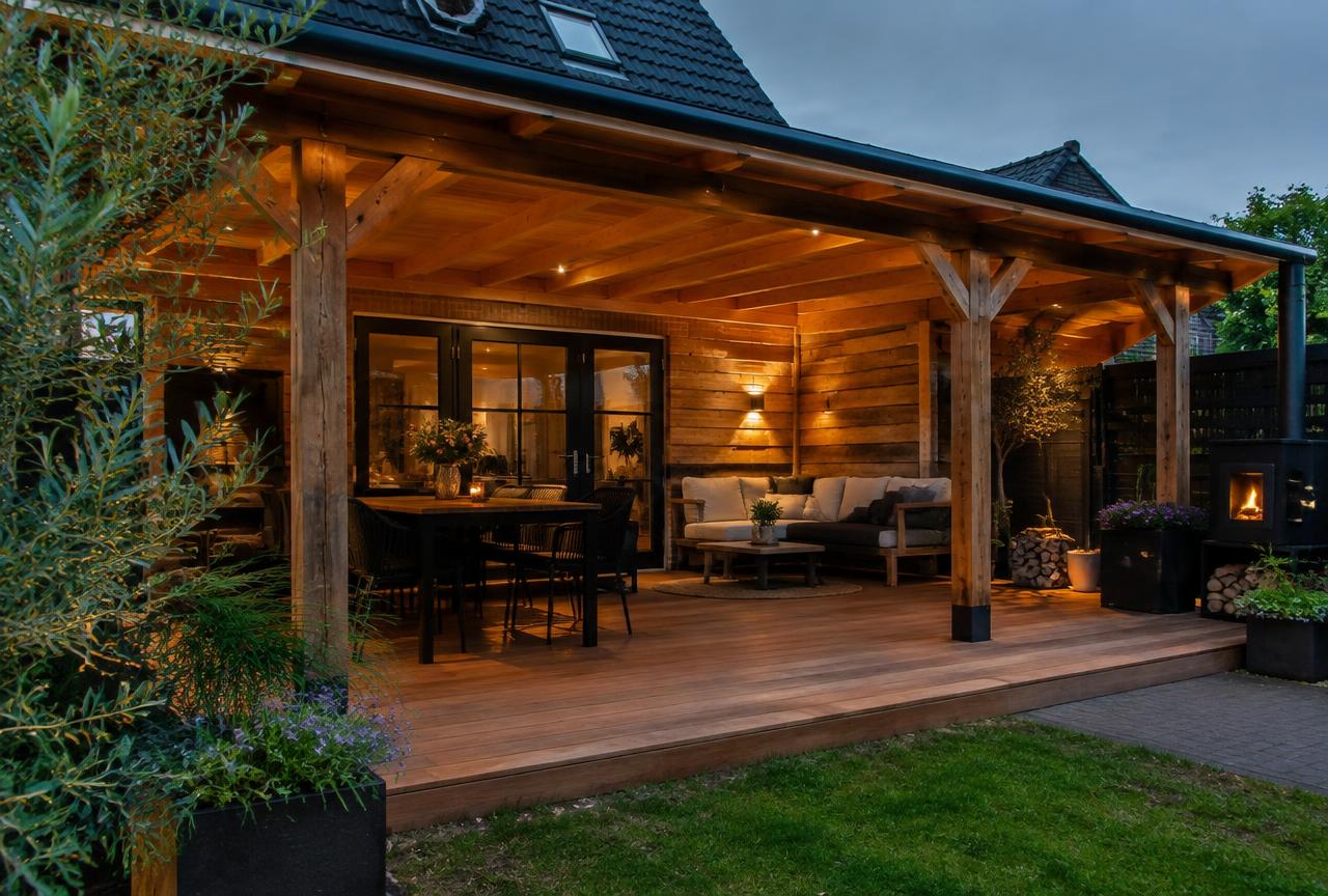 Overkapping met terras